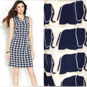 Alfani elephant navy print dress EUC